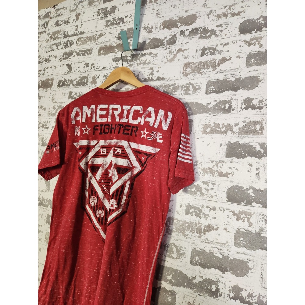 American Fighter Training Division Red Graphic Tee Men's Large Athletic Fit Y2K‎ - Picture 13 of 16